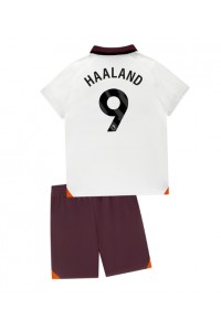 Manchester City Erling Haaland #9 Babytruitje Uit tenue Kind 2023-24 Korte Mouw (+ Korte broeken)